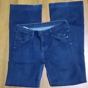 "Citizens of Humanity" medium rise wide leg denim jeans